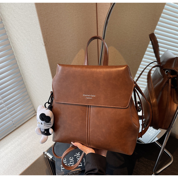 Leather Work Womens Backpack - Tas ransel wanita berkapasitas besar, simpel,
