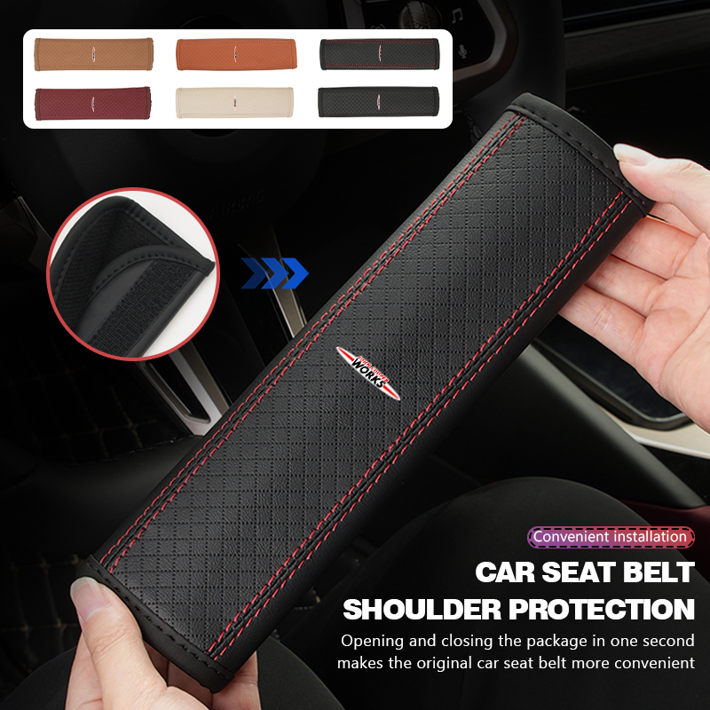 Leather Work For Car - Pelindung Sabuk Pengaman Mobil Kulit Penutup