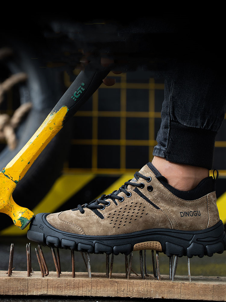 Leatherwork Clamp - Sepatu Keselamatan Kerja Pria Anti-benturan Anti-tusukan