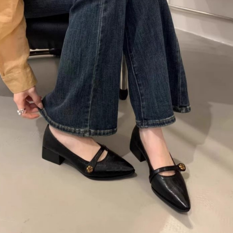 Leatherwork In French - Sepatu Mary Jane Hak Tebal Vintage
