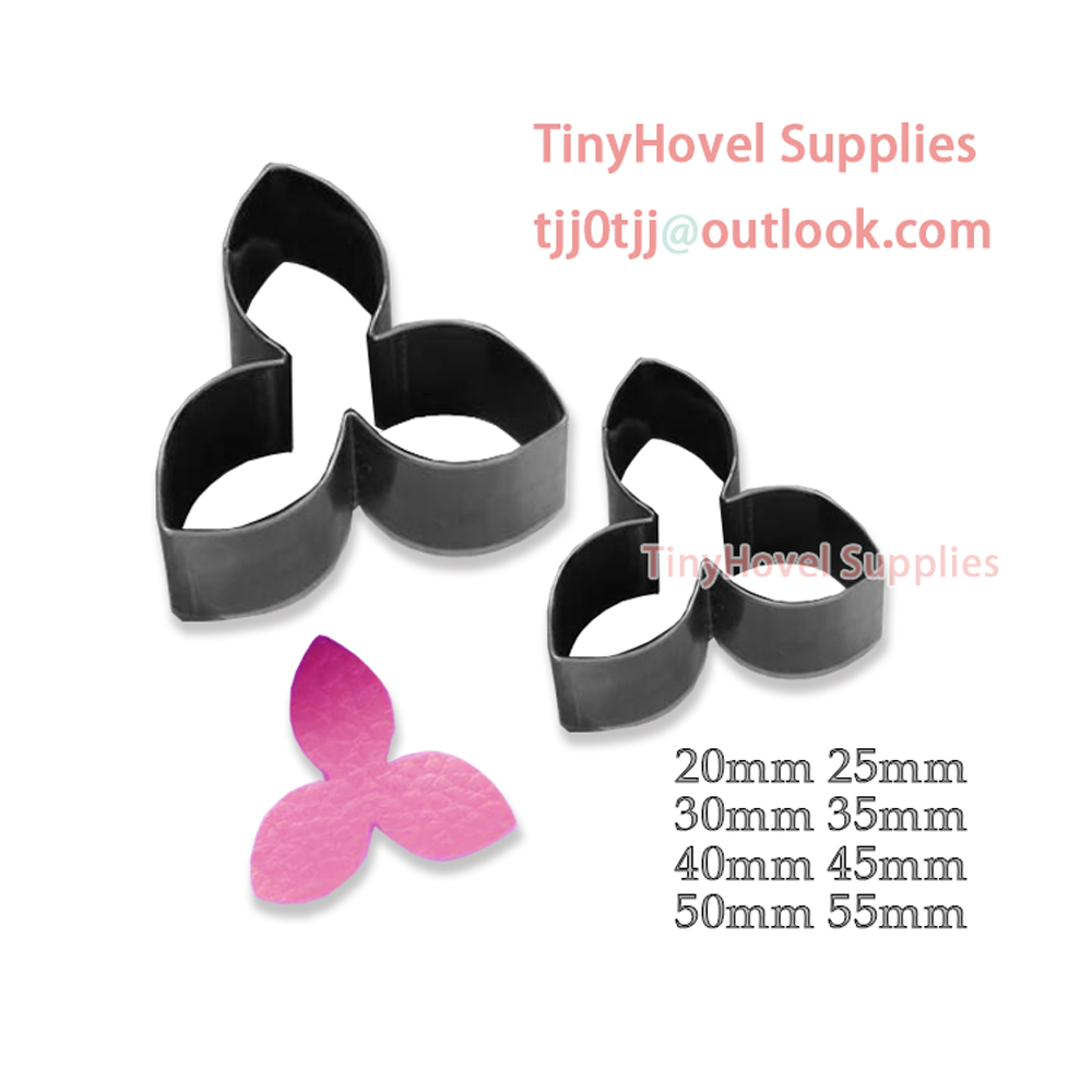 Leatherwork Flowers - Cetakan Potong Baja Bentuk Semanggi 20mm-100mm,