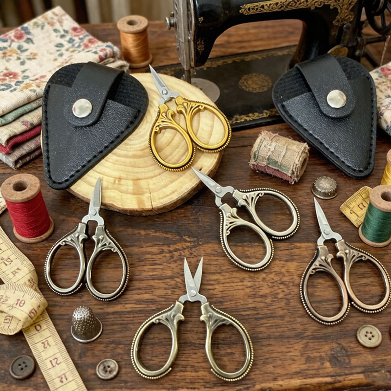Leatherwork Art - Gunting Mini Vintage dengan Penutup Kulit