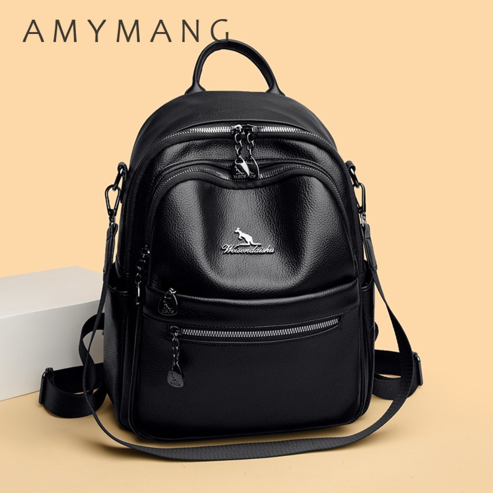 Leather Work Womens Backpack - Ransel Tekstur Kulit Bertekstur Kasar Tas
