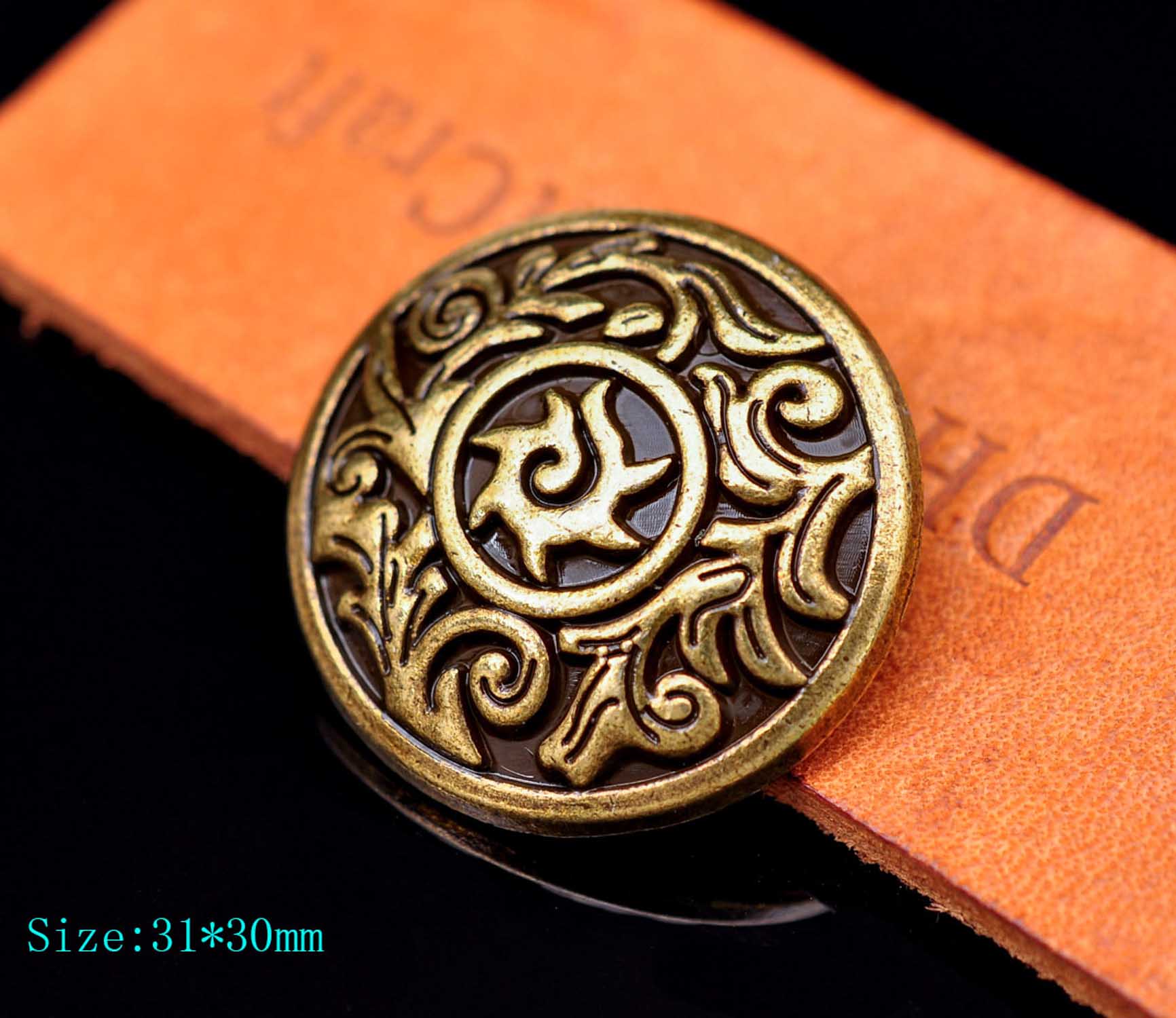 Leatherwork Flowers - 10 buah 31*30MM Trabal kuningan matahari