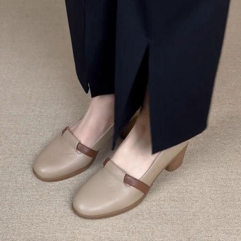 Leatherwork In French - Sepatu Loafer Gaya Retro Prancis Wanita