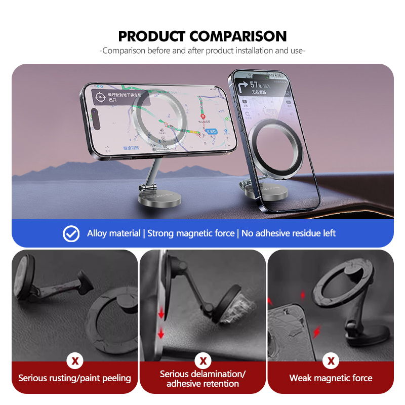 Dudukan Ponsel Mobil Magnetik  - Leather Work For Car ulasan dan harga