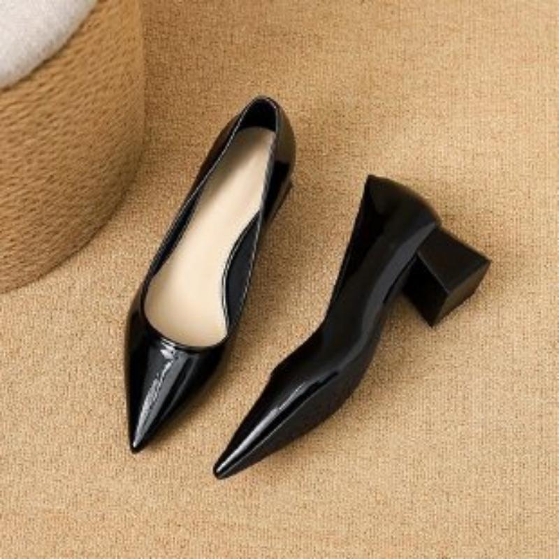 Sepatu Hak Blok Rendah Model R - Leatherwork In French ulasan dan harga