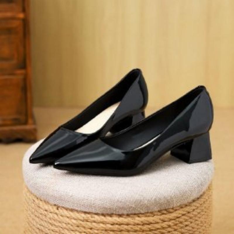 Sepatu Hak Blok Rendah Model R - Leatherwork In French ulasan dan harga