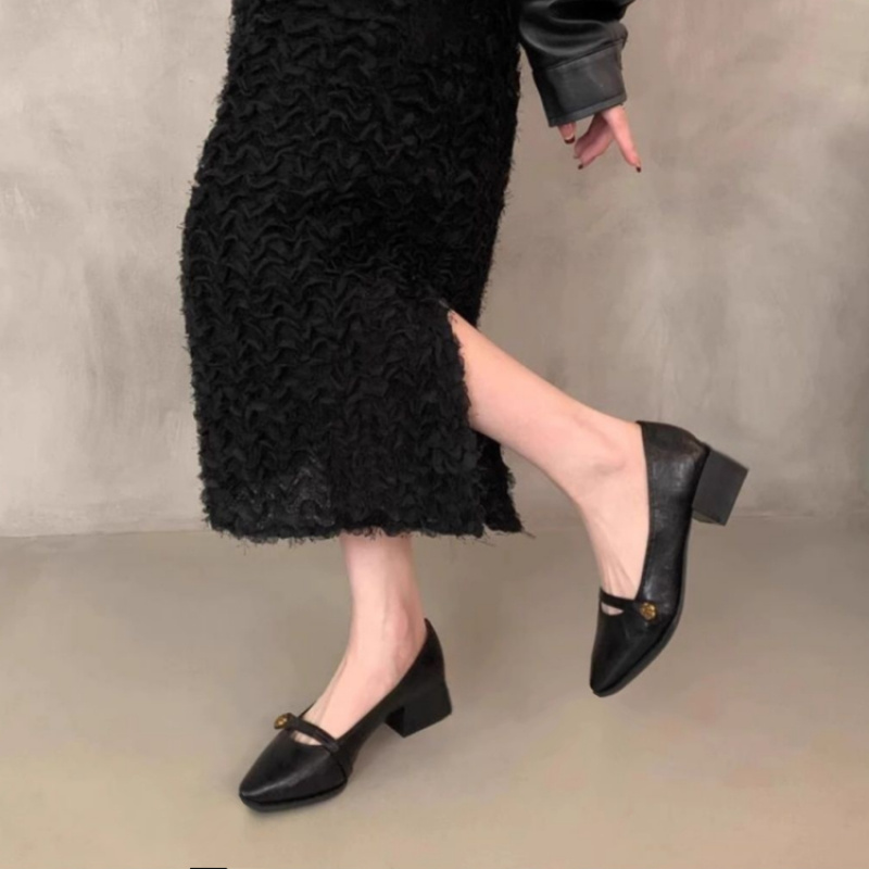 Sepatu Mary Jane Hak Tebal Vin - Leatherwork In French ulasan dan harga