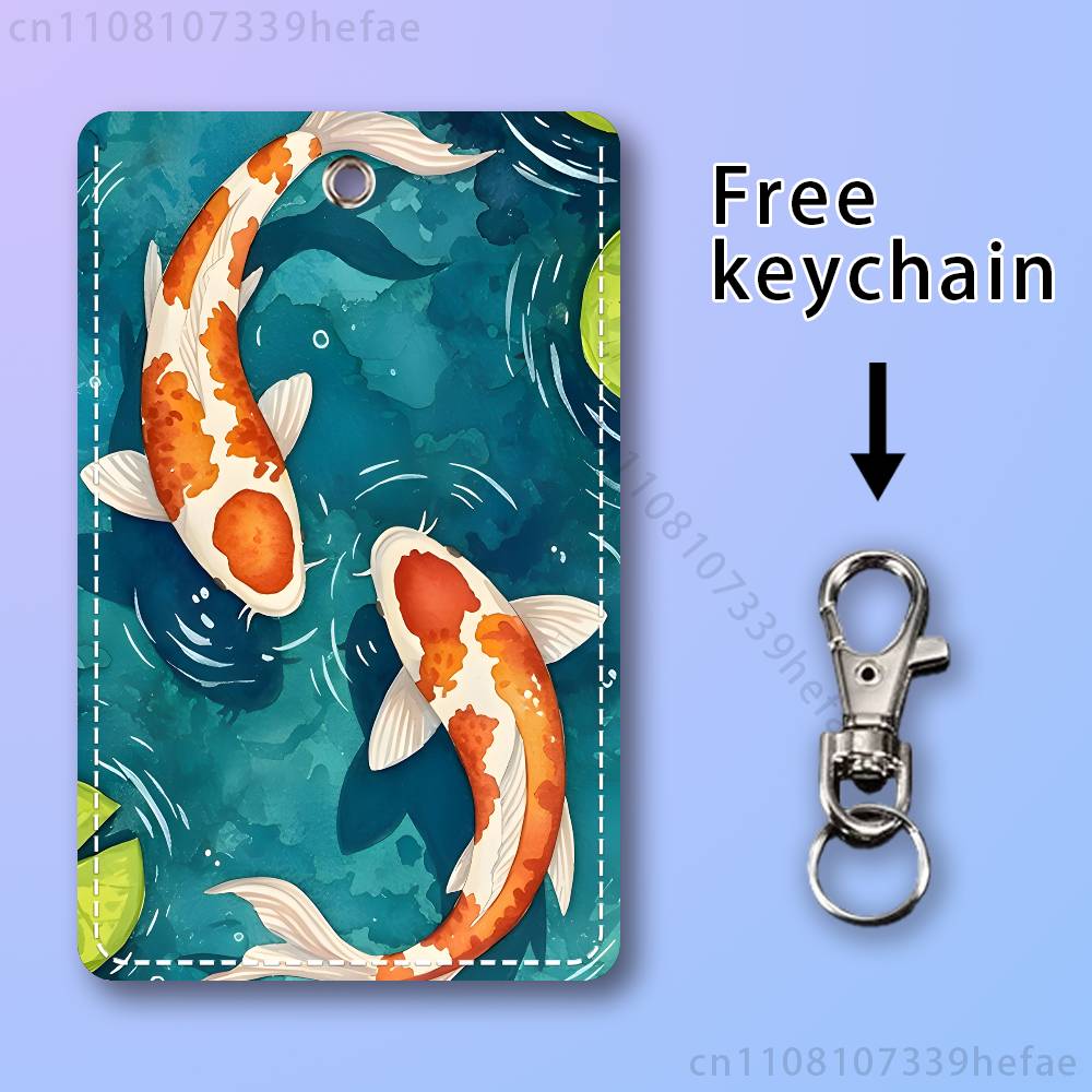 Tempat Kartu Lukisan Ikan Koi  - Leatherwork Art ulasan dan harga