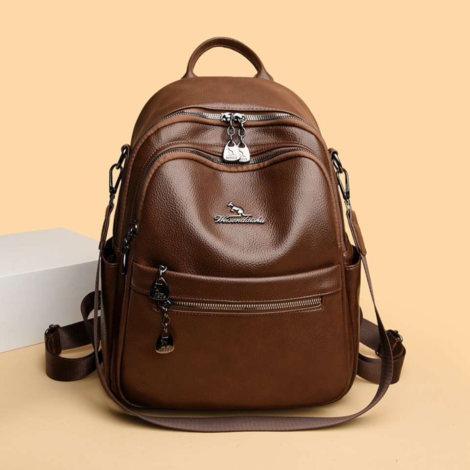 Ransel Tekstur Kulit Bertekstu - Leather Work Womens Backpack ulasan dan harga