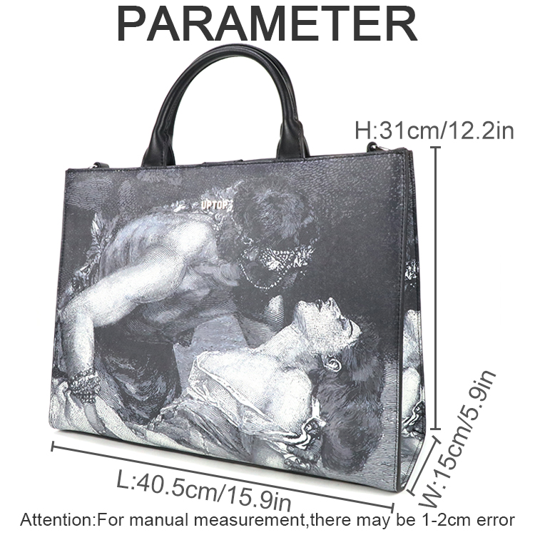 Tas Tote Kulit PU Motif Seni V - Leatherwork Art ulasan dan harga