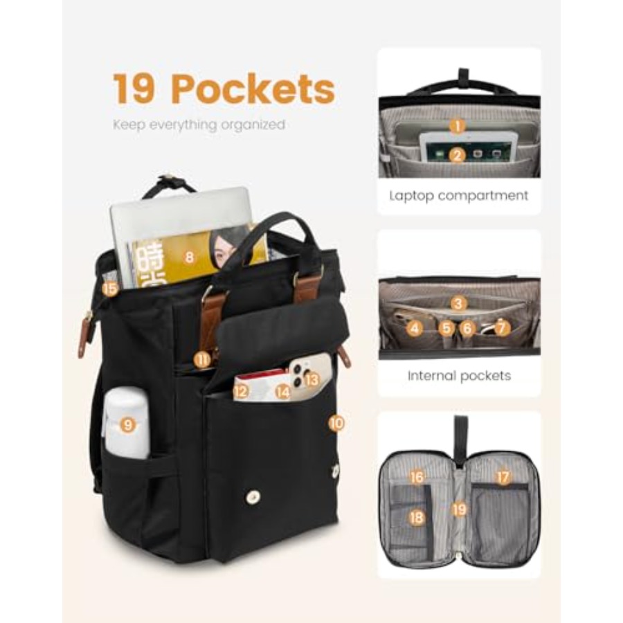 Tas Ransel Laptop untuk Wanita - Leather Work Womens Backpack ulasan dan harga