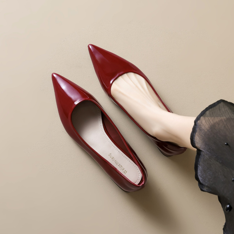 Sepatu Tunggal Wanita Runcing  - Leatherwork In French ulasan dan harga
